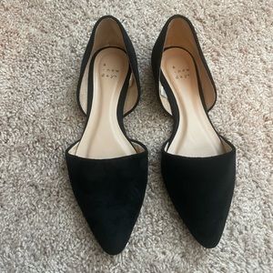 Black Micro Suede Slip On Flats